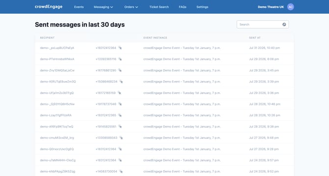crowdEngage - Sent Messages